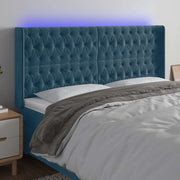 LED uzglavlje tamnoplavo 183 x 16 x 118/128 cm od tkanine