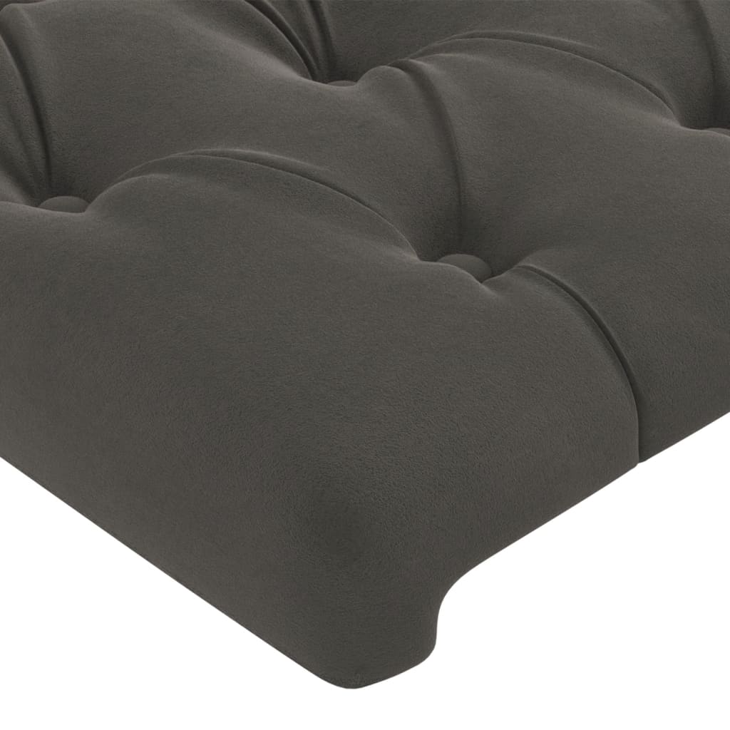LED uzglavlje tamnosivo 203 x 16 x 118/128 cm baršunasto