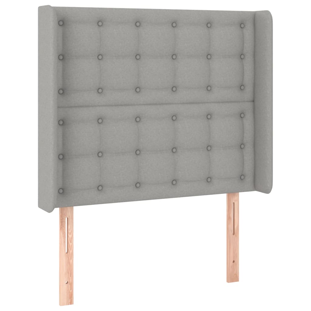 LED uzglavlje svjetlosivo 83 x 16 x 118/128 cm od tkanine