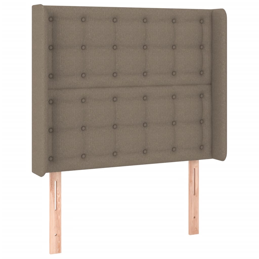 LED uzglavlje smeđesivo 83 x 16 x 118/128 cm od tkanine
