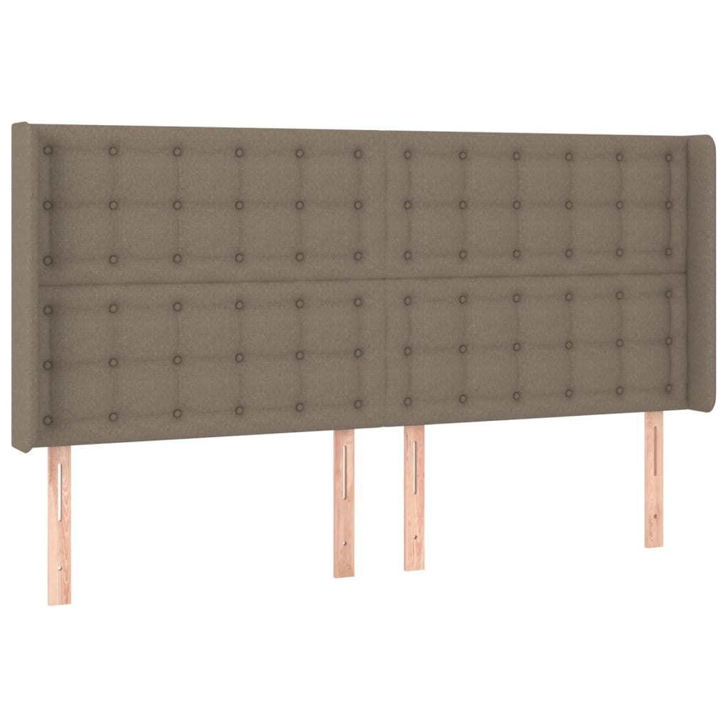 LED uzglavlje smeđesivo 163 x 16 x 118/128 cm od tkanine