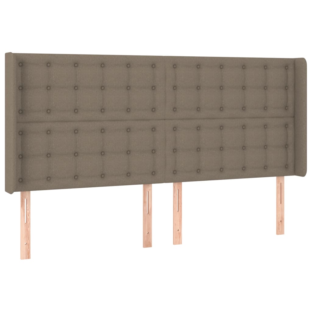 LED uzglavlje smeđesivo 183 x 16 x 118/128 cm od tkanine