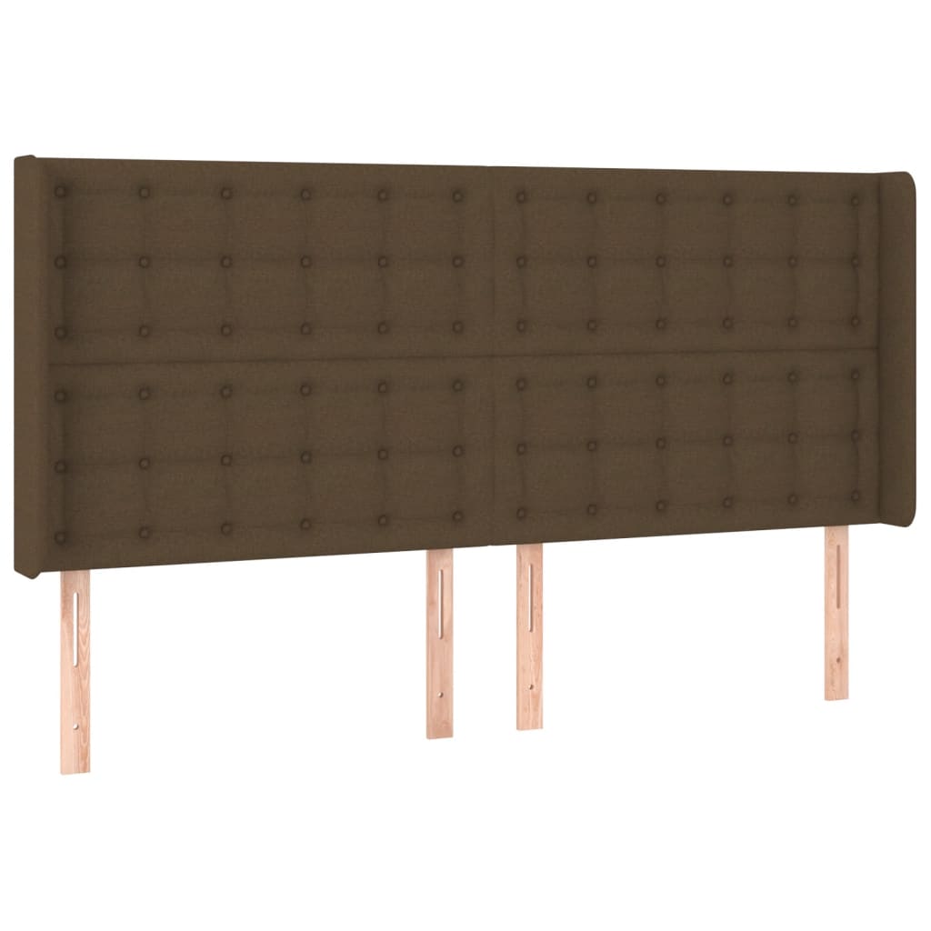 LED uzglavlje tamnosmeđe 203x16x118/128 cm od tkanine