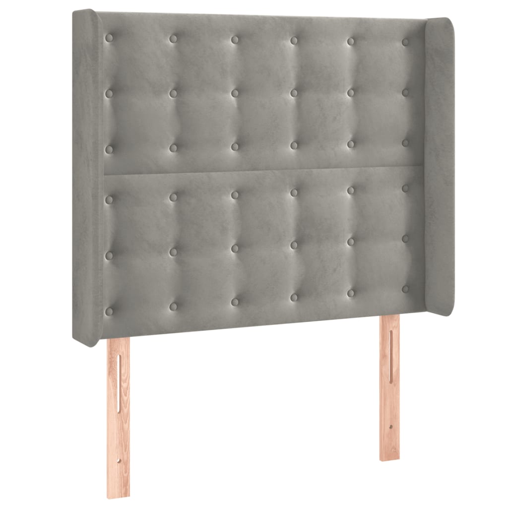 LED uzglavlje svjetlosivo 103 x 16 x 118/128 cm baršunasto