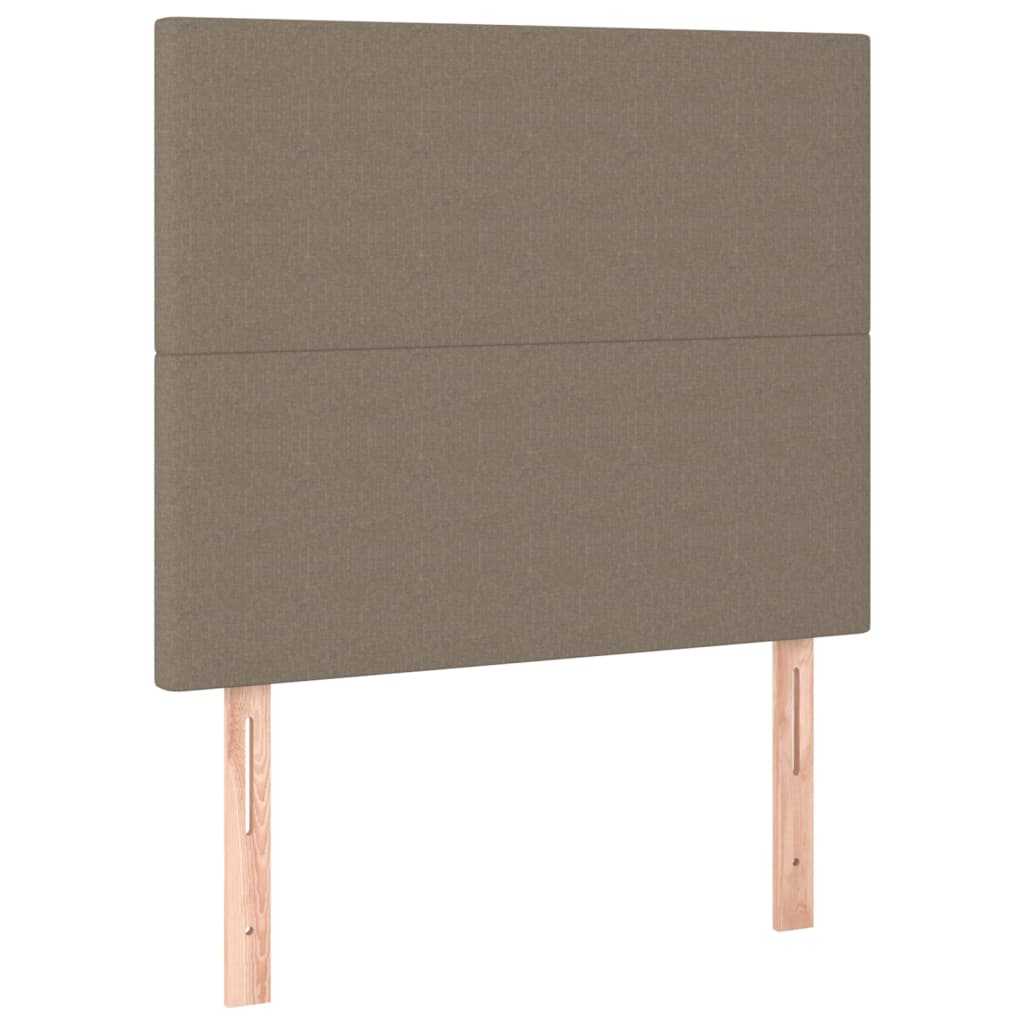 Krevet s oprugama i madracem smeđesivi 90x200 cm od tkanine