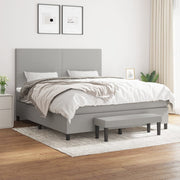 Krevet box spring s madracem svjetlozeleni 160x200 cm tkanina