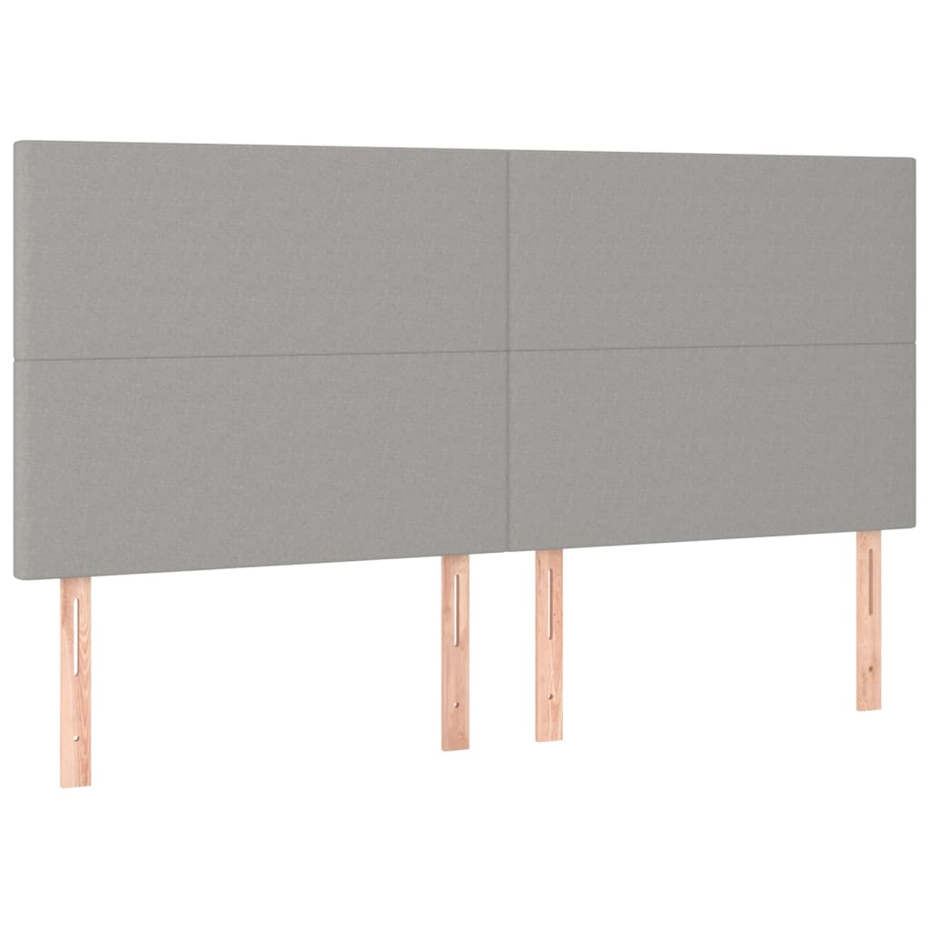 Krevet s oprugama i madracem svjetlosivi 200 x 200cm od tkanine
