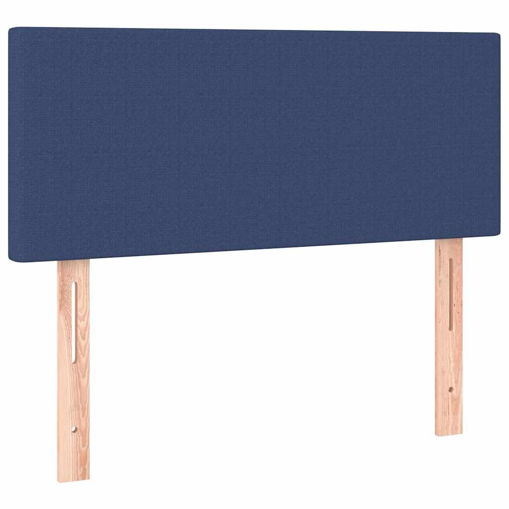 Krevet s oprugama i madracem plavi 90 x 190 cm od tkanine