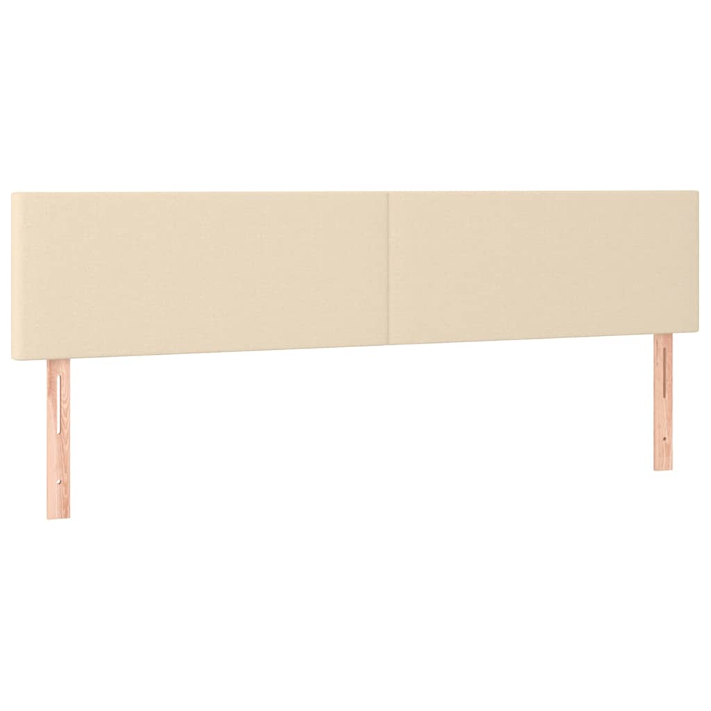 Krevet s oprugama i madracem krem 200 x 200 cm od tkanine