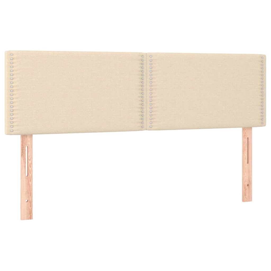 Krevet s oprugama i madracem krem 140 x 190 cm od tkanine