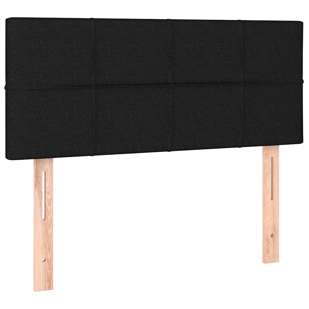 Krevet s oprugama i madracem crni 90x200 cm od tkanine