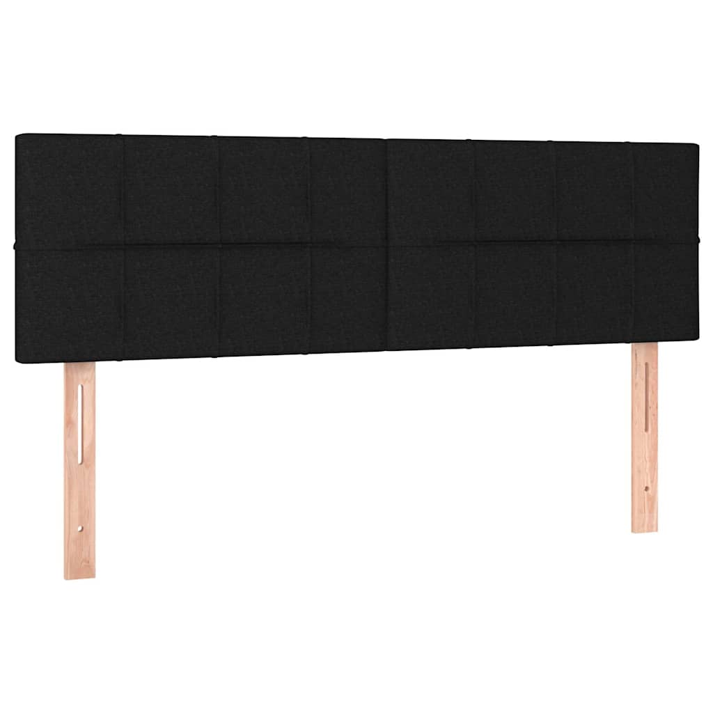 Krevet s oprugama i madracem crni 140 x 190 cm od tkanine