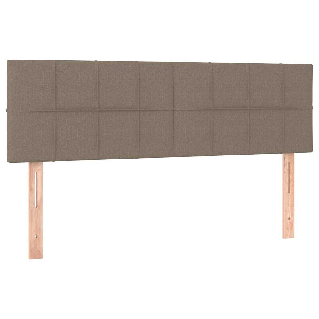 Krevet s oprugama i madracem smeđesivi 140 x 190 cm od tkanine