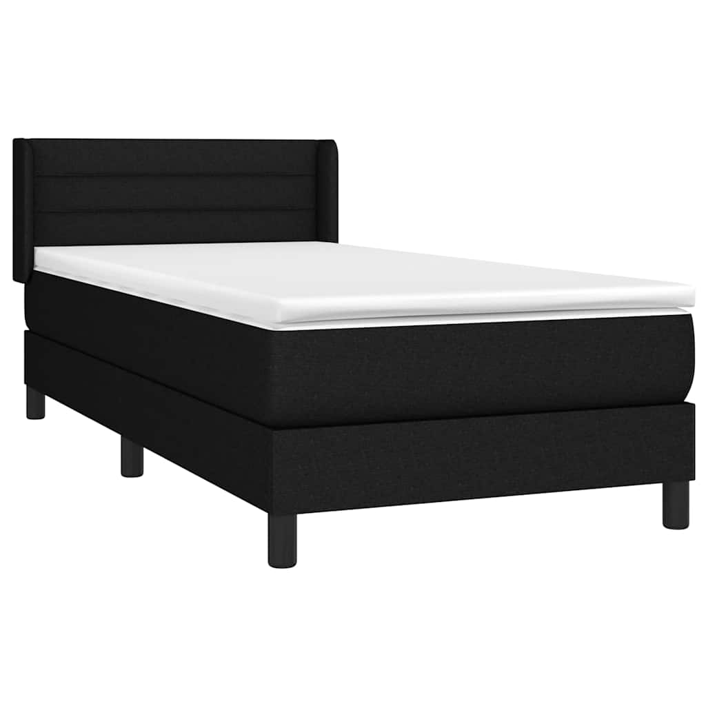 Box spring krevet s madracem crni 80 x 200 cm od tkanine