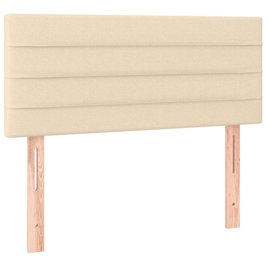 Krevet s oprugama i madracem krem 90 x 190 cm od tkanine