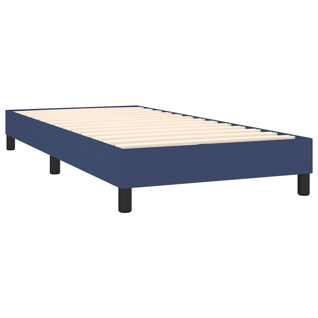 Krevet s oprugama i madracem plavi 90 x 200 cm od tkanine