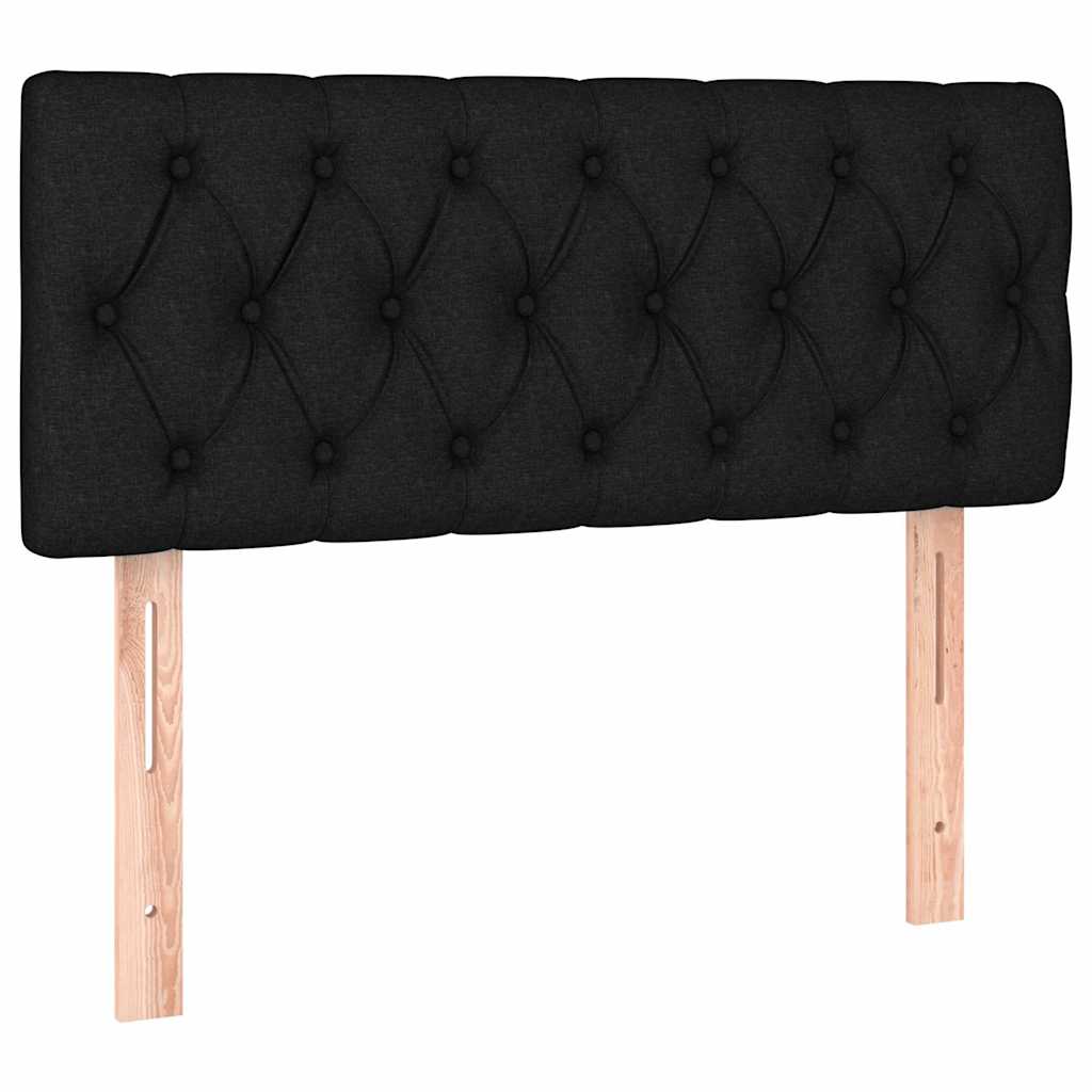 Krevet s oprugama i madracem crni 100 x 200 cm od tkanine