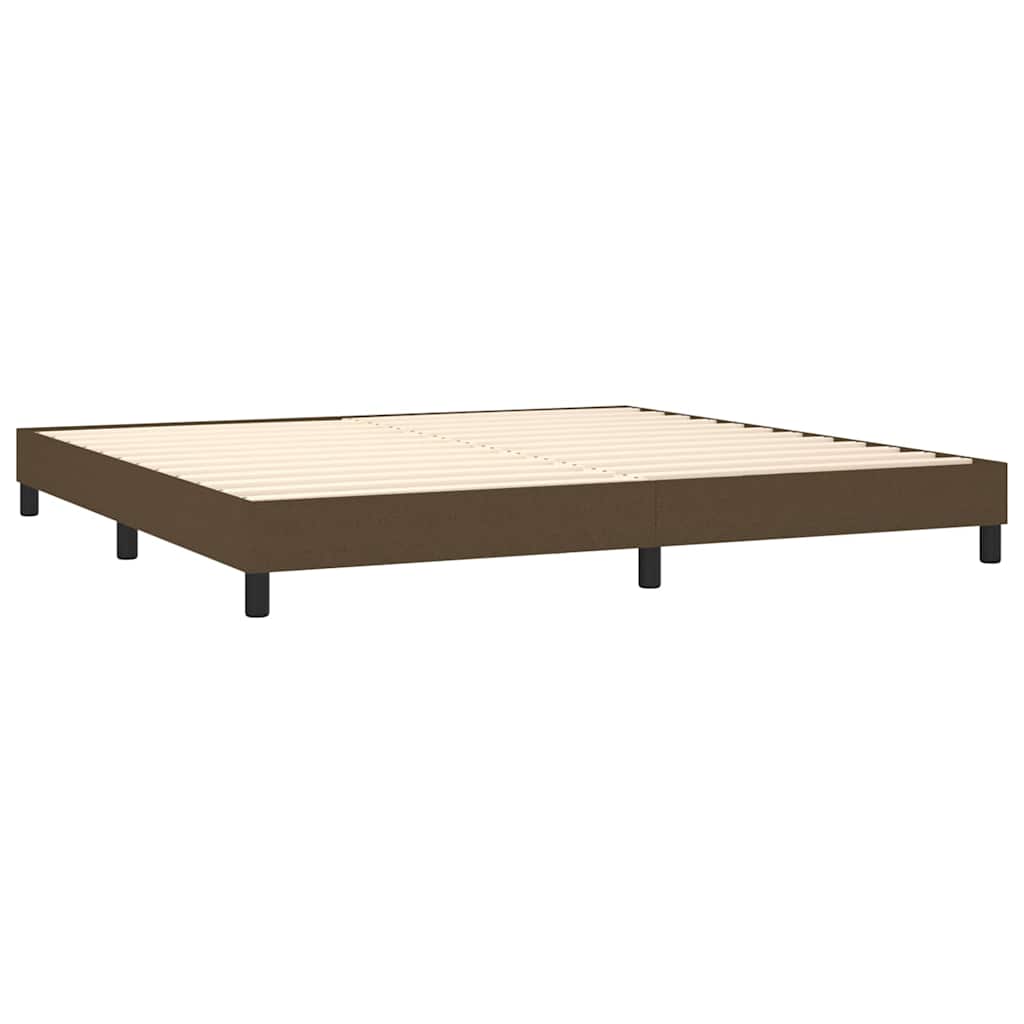 Krevet s oprugama i madracem tamnosmeđi 200x200 cm od tkanine