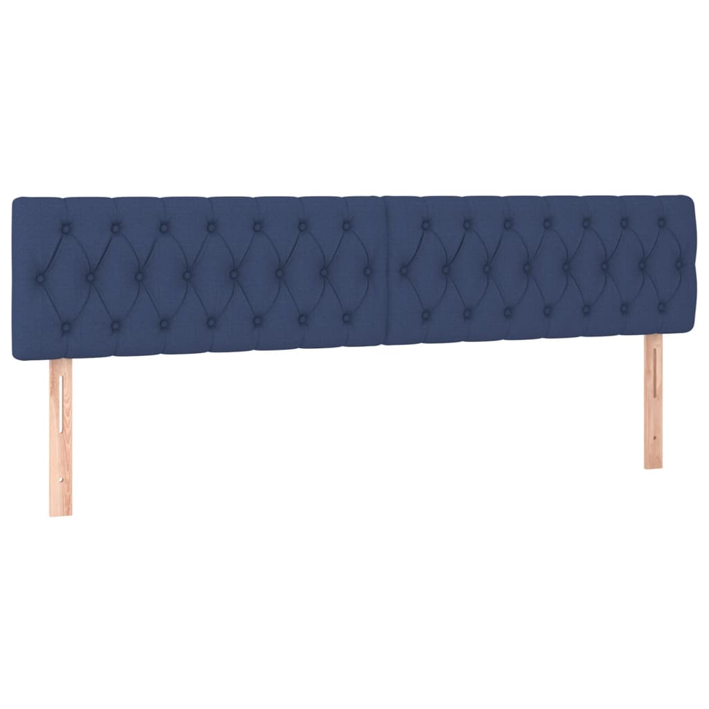 Krevet s oprugama i madracem plavi 200 x 200 cm od tkanine