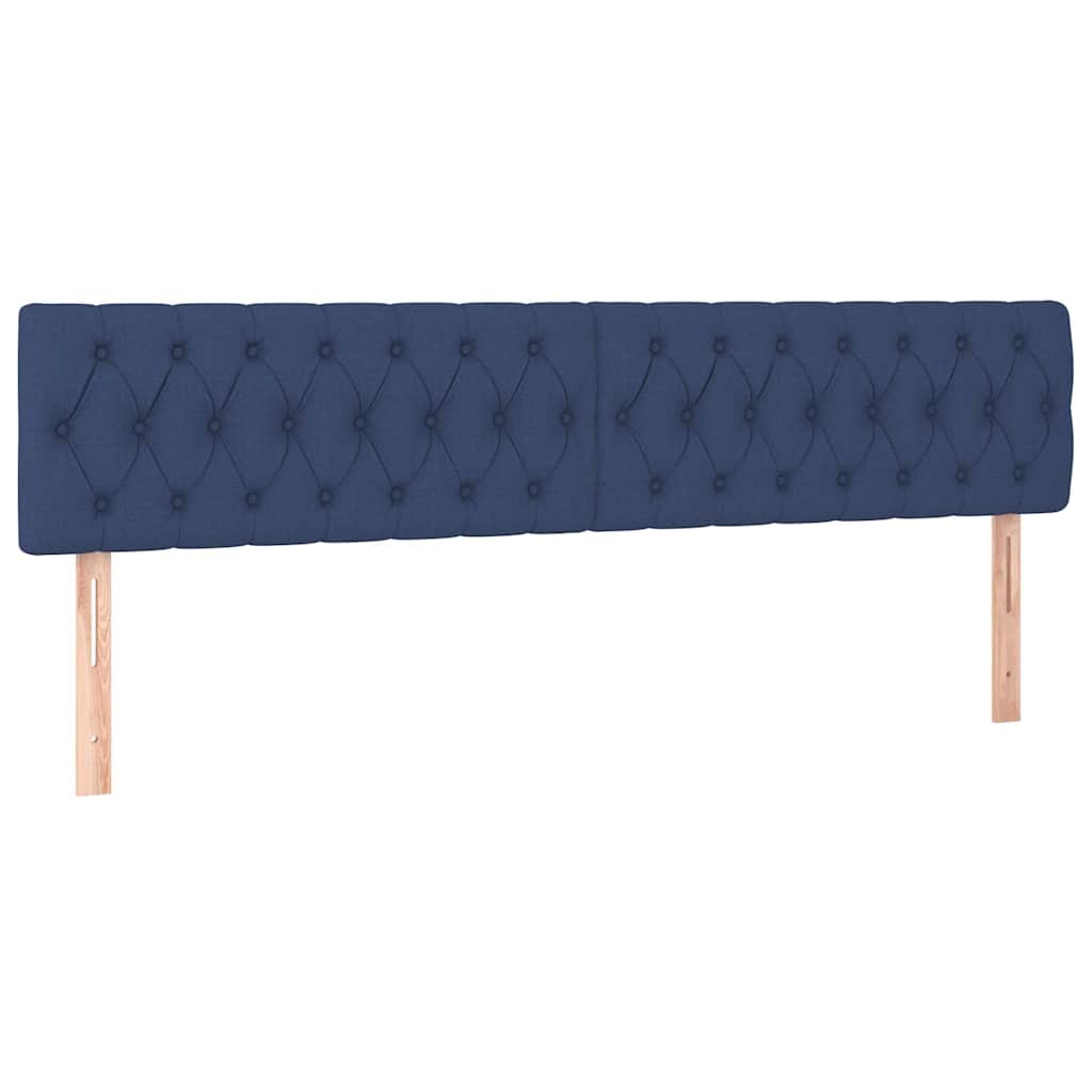 Krevet s oprugama i madracem plavi 200 x 200 cm od tkanine