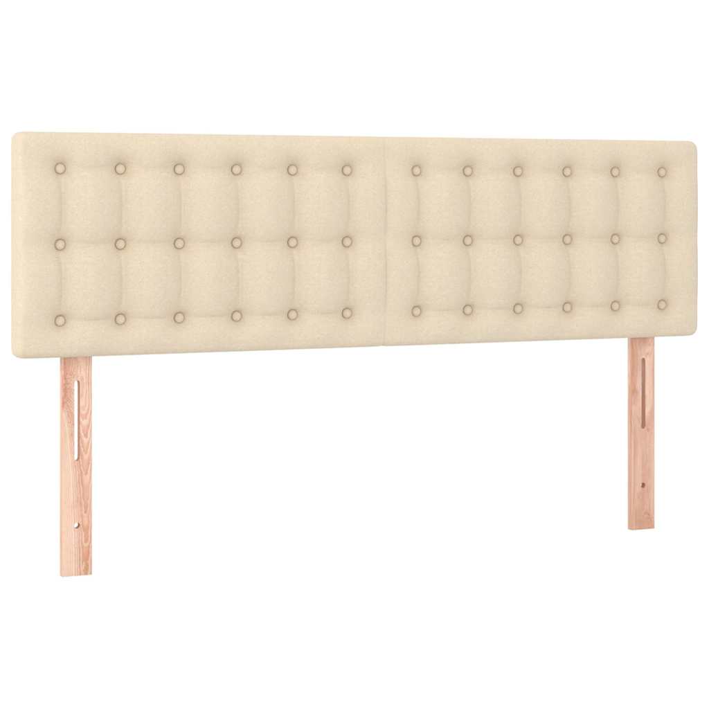 Krevet s oprugama i madracem krem 140 x 190 cm od tkanine