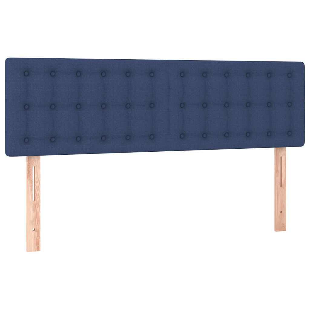 Krevet s oprugama i madracem plavi 140 x 190 cm od tkanine