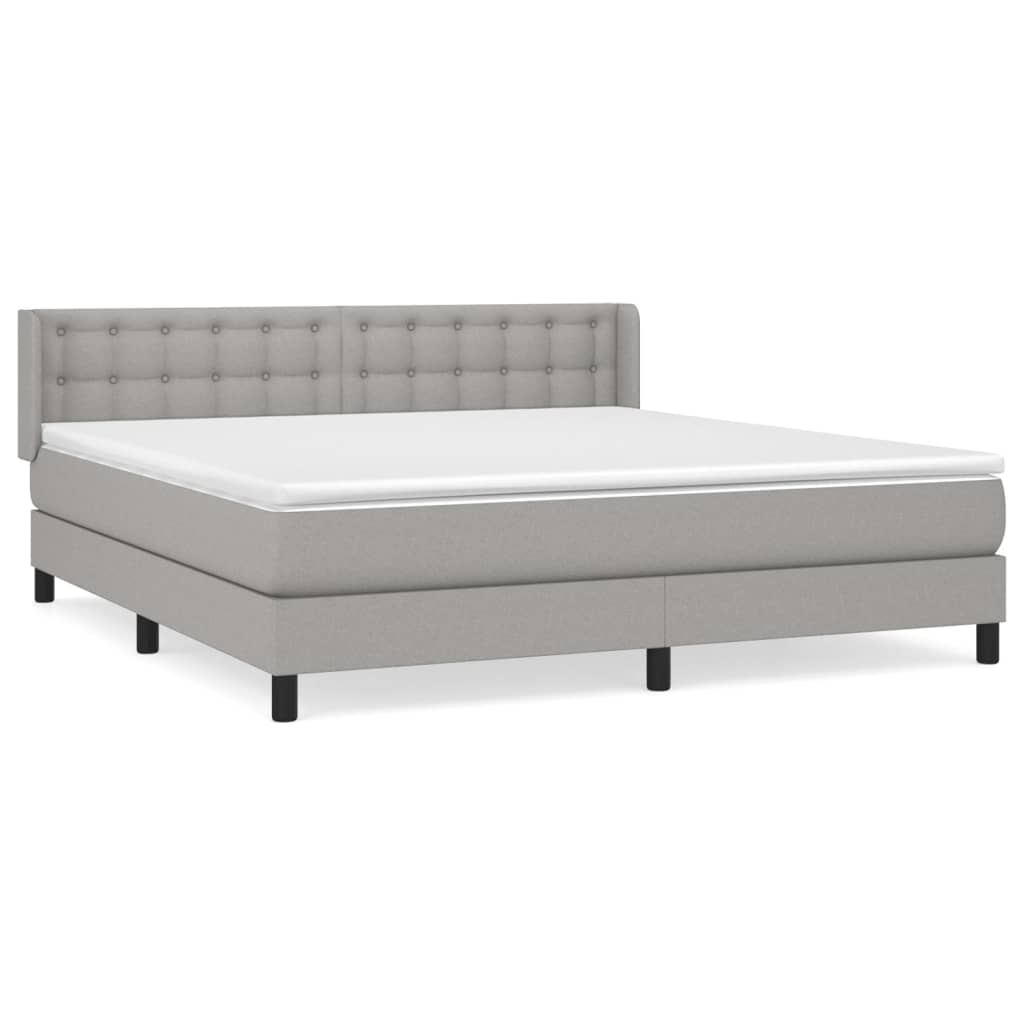Krevet box spring s madracem svjetlosiva 160x200 cm tkanina