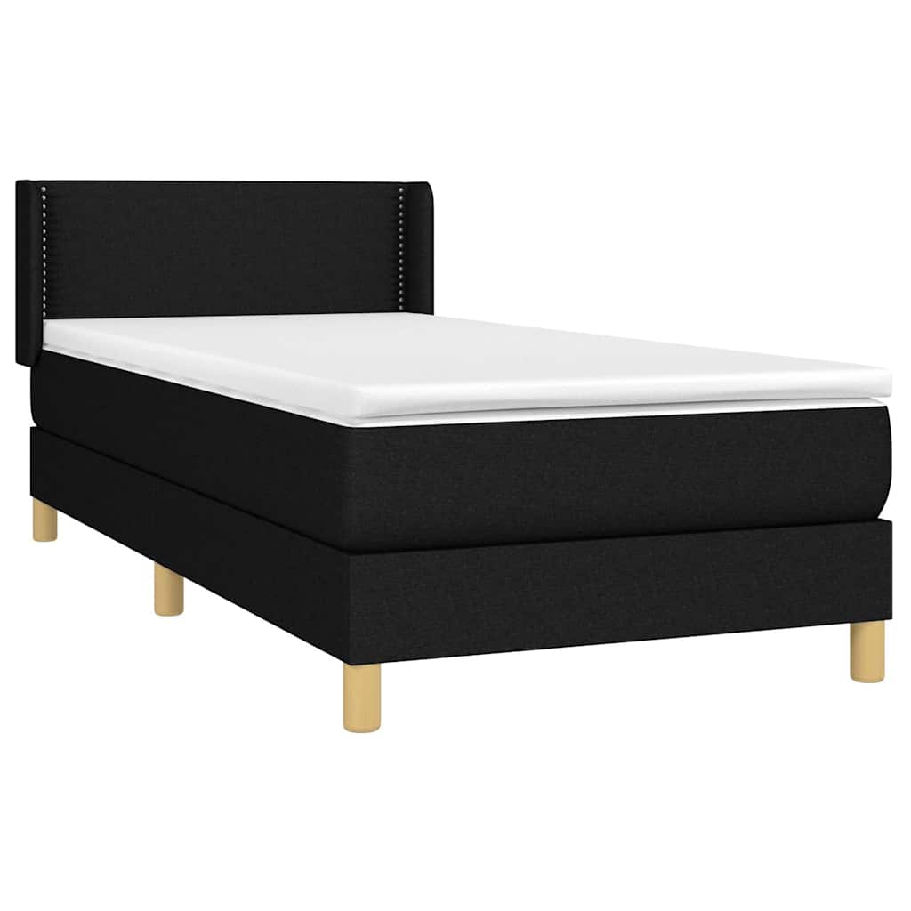 Box spring krevet s madracem crni 80 x 200 cm od tkanine