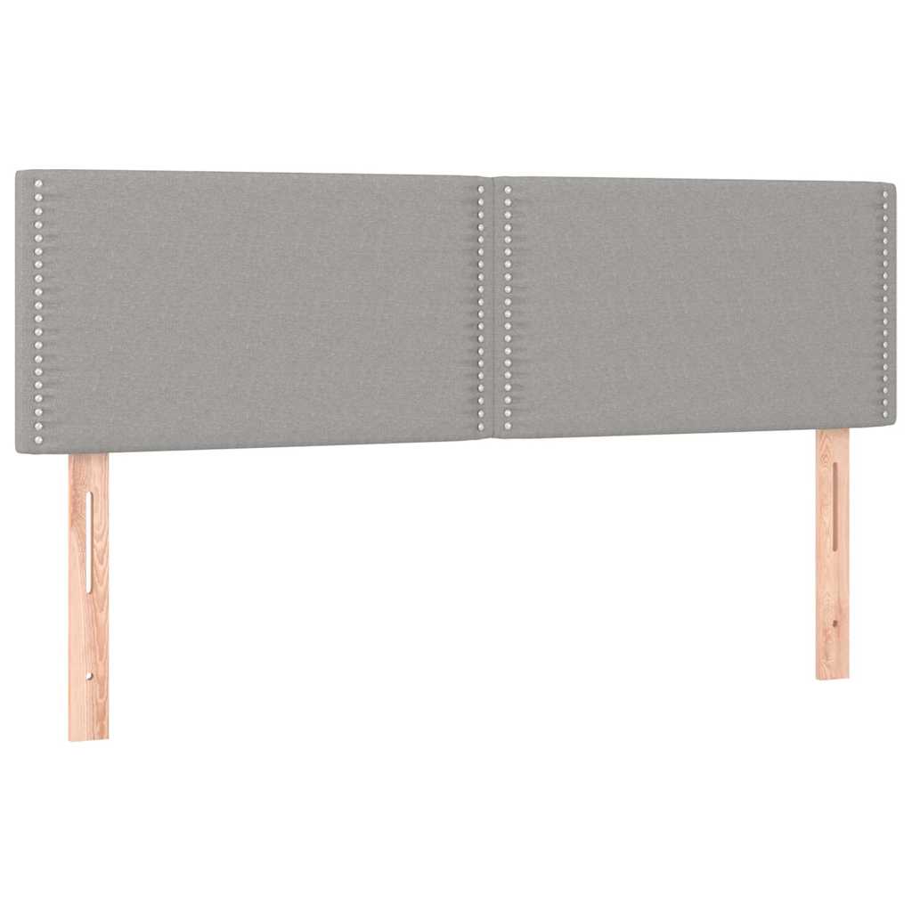 Krevet s oprugama i madracem svjetlosivi 140x190 cm od tkanine
