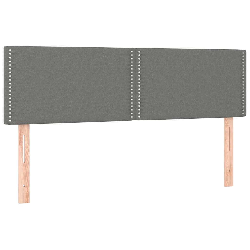 Krevet s oprugama i madracem tamnosivi 140x190 cm od tkanine
