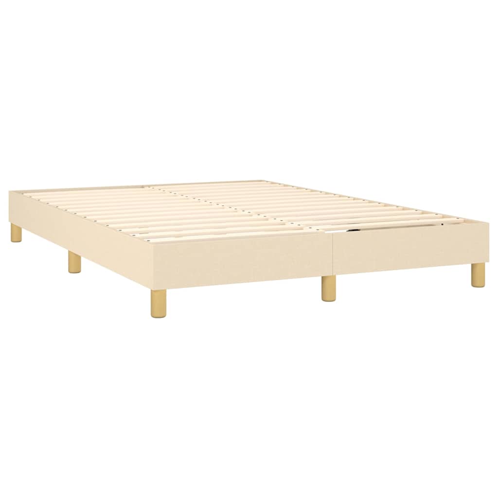 Krevet s oprugama i madracem krem 140x200 cm od tkanine