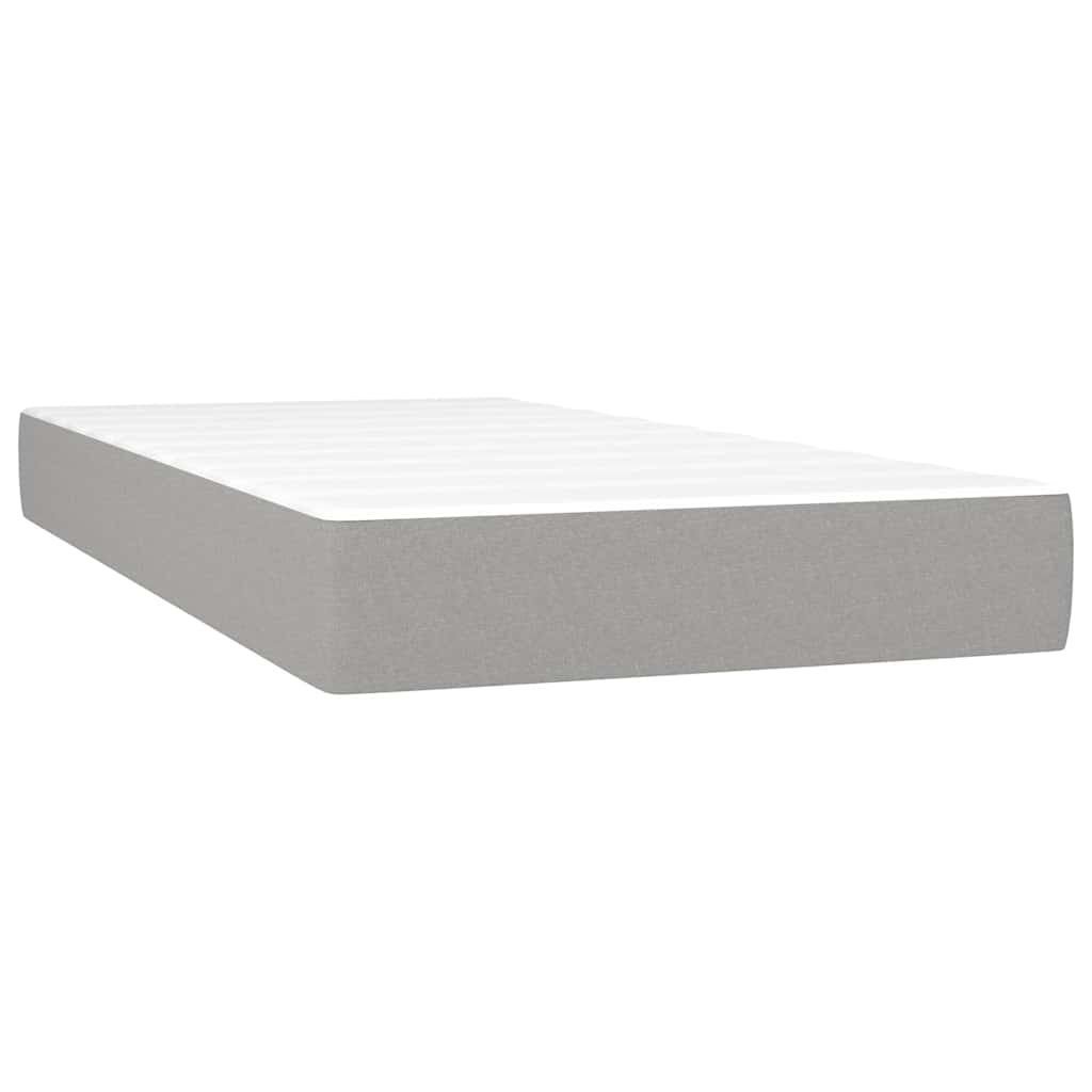 Box spring krevet s madracem svjetlosivi 90x190 cm od tkanine