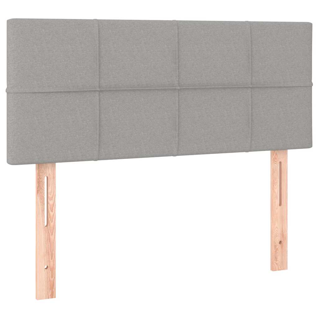 Box spring krevet s madracem svjetlosivi 90x190 cm od tkanine