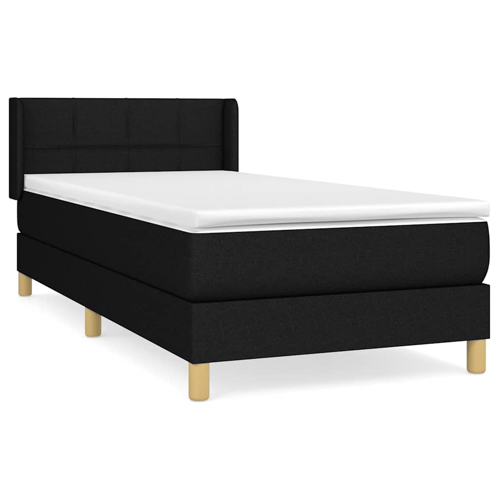 Box spring krevet s madracem crni 90x190 cm od tkanine