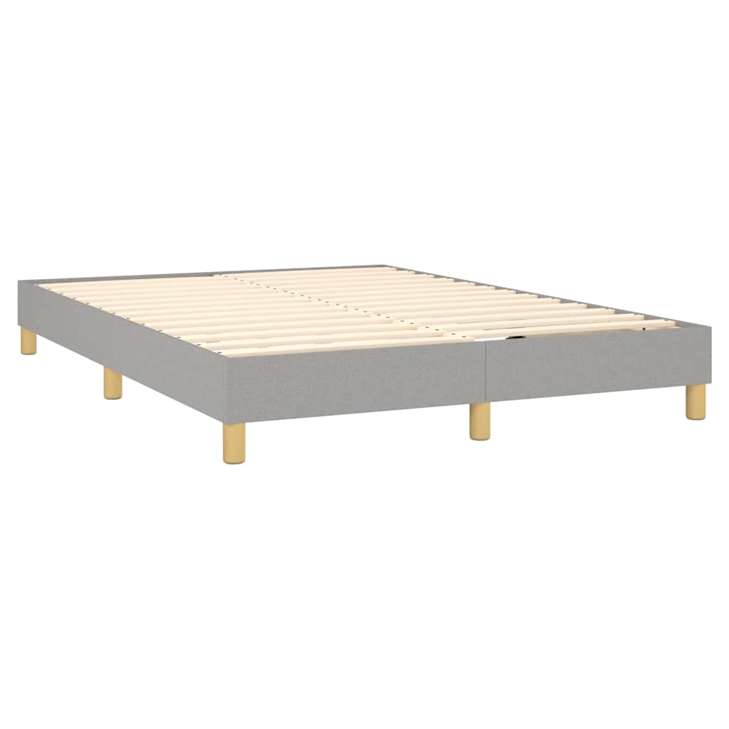 Krevet s oprugama i madracem svjetlosivi 140x190 cm od tkanine