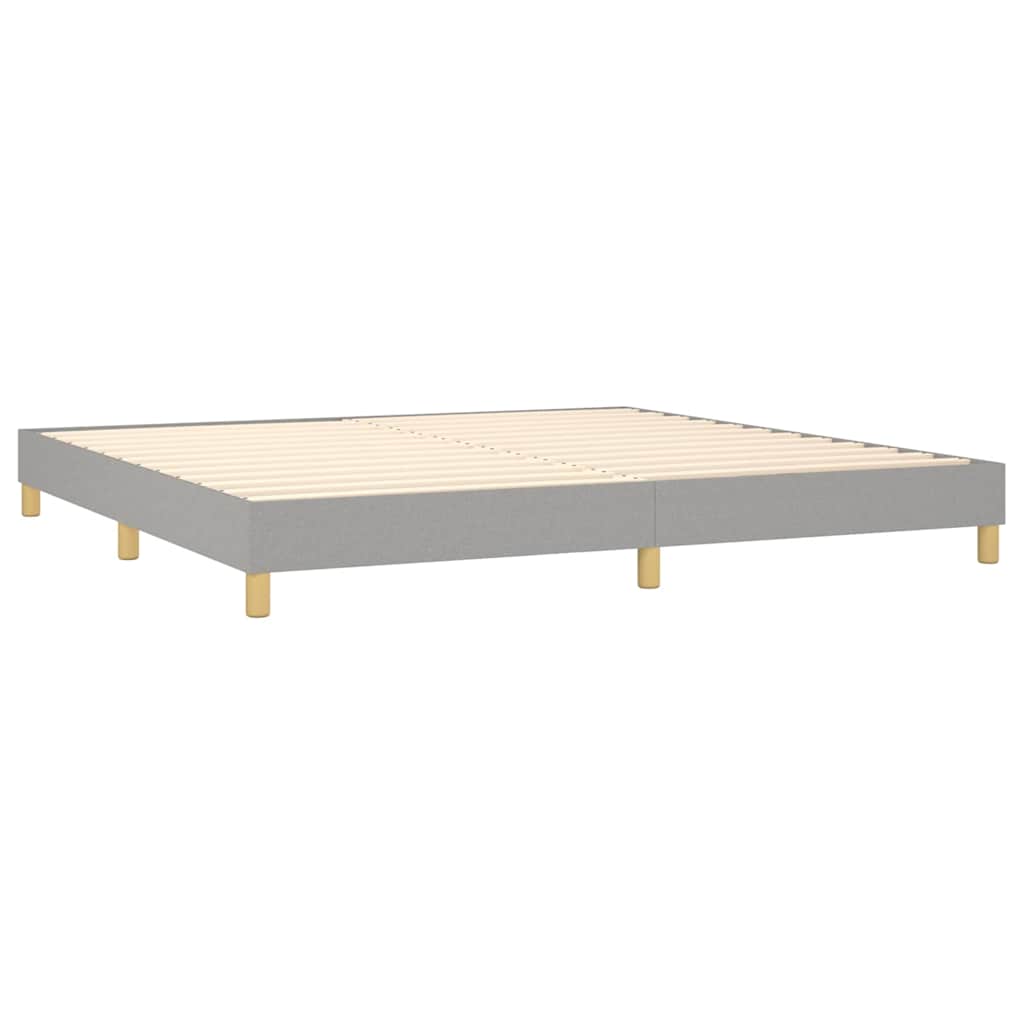 Krevet s oprugama i madracem svjetlosivi 200 x 200cm od tkanine