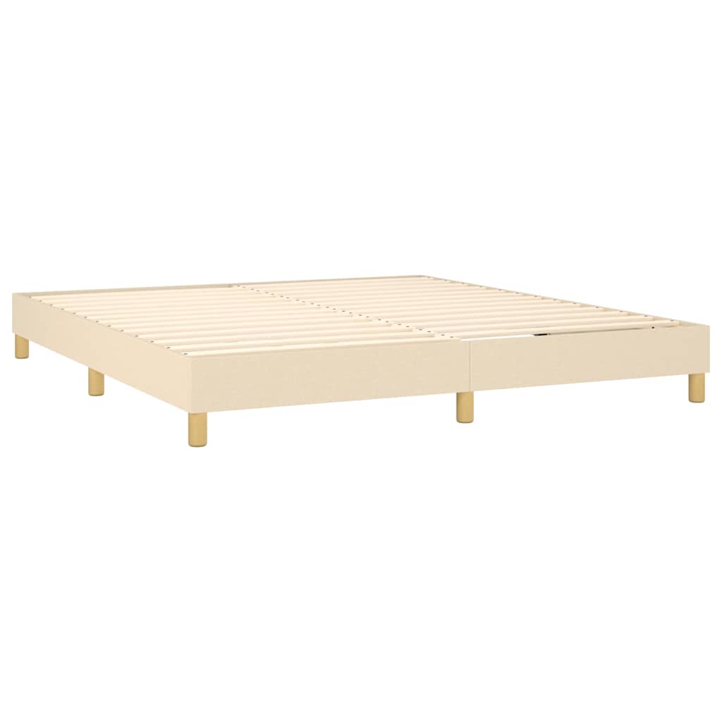 Krevet s oprugama i madracem krem 160x200 cm od tkanine