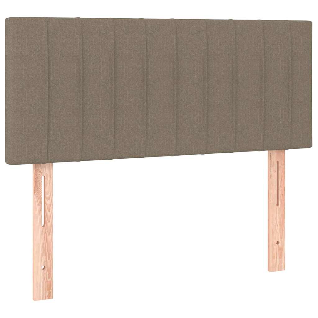 Krevet s oprugama i madracem smeđesivi 90x200 cm od tkanine