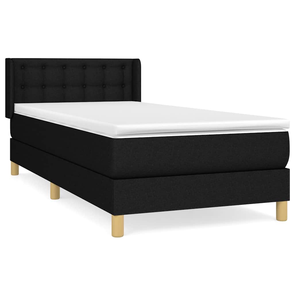 Box spring krevet s madracem crni 80 x 200 cm od tkanine