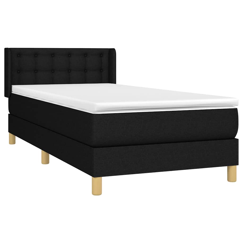 Box spring krevet s madracem crni 80 x 200 cm od tkanine