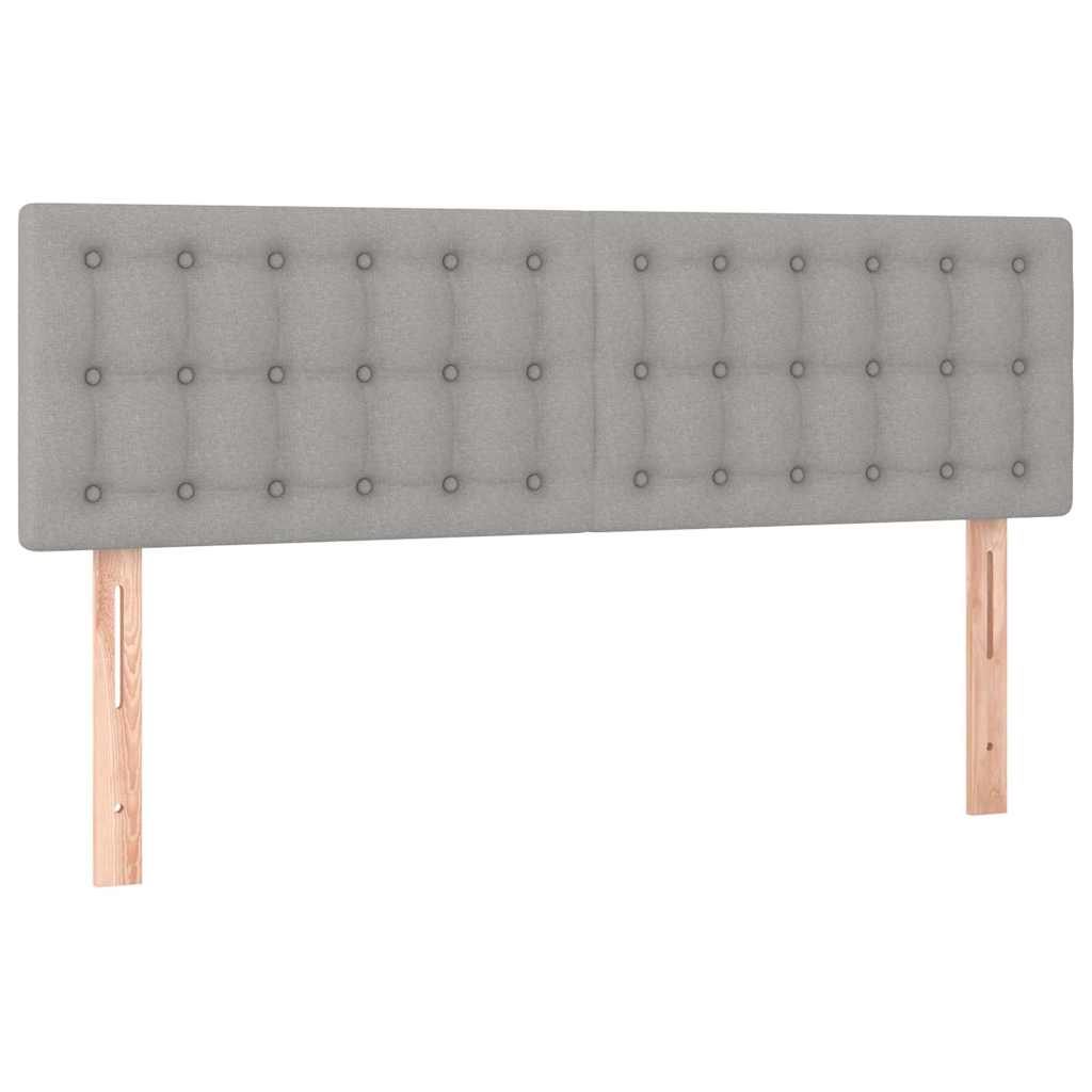 Krevet s oprugama i madracem svjetlosivi 140x190 cm od tkanine