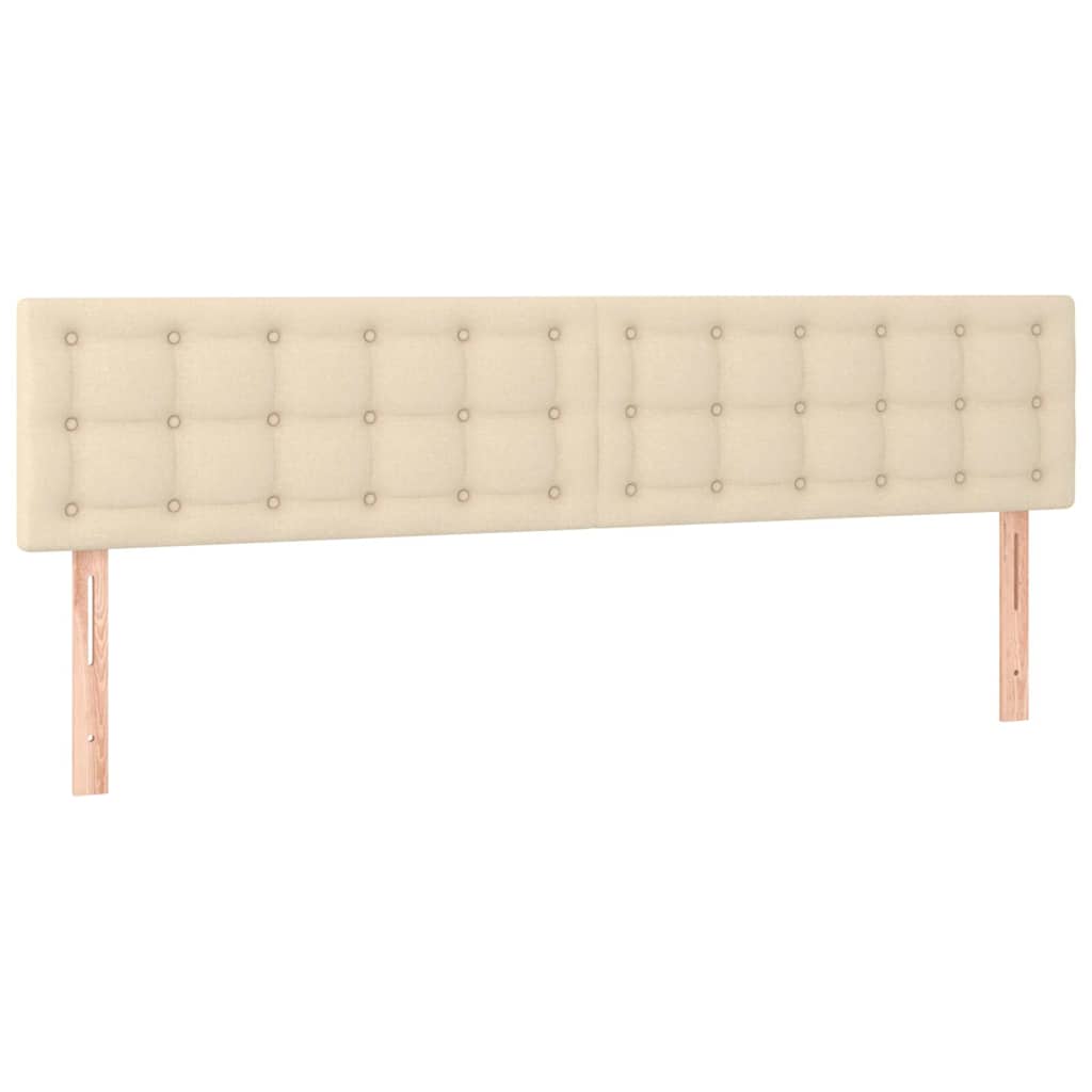 Krevet s oprugama i madracem krem 200 x 200 cm od tkanine
