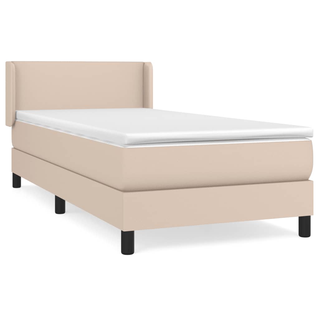 Krevet s oprugama i madrac cappuccino 80x200 cm od umjetne kože