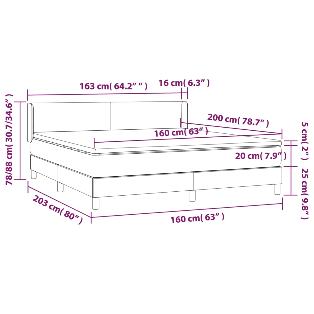 Krevet s oprugama i madracem crni 160 x 200 cm od umjetne kože