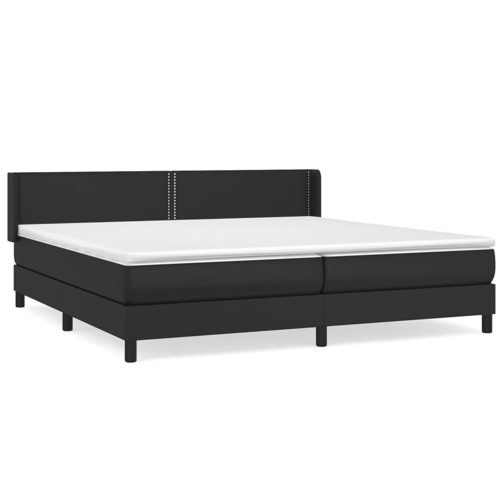 Krevet s oprugama i madracem crni 200x200 cm od umjetne kože