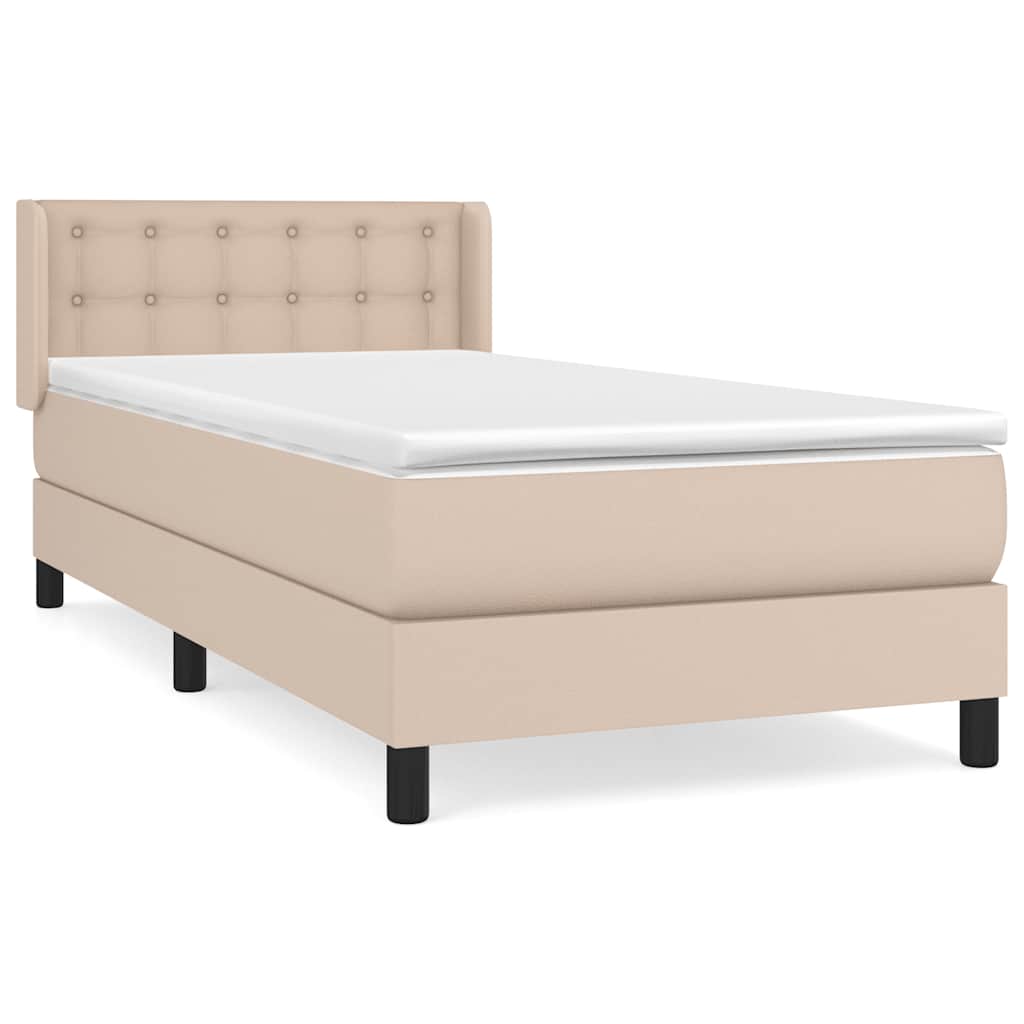 Krevet s oprugama i madrac cappuccino 80x200 cm od umjetne kože