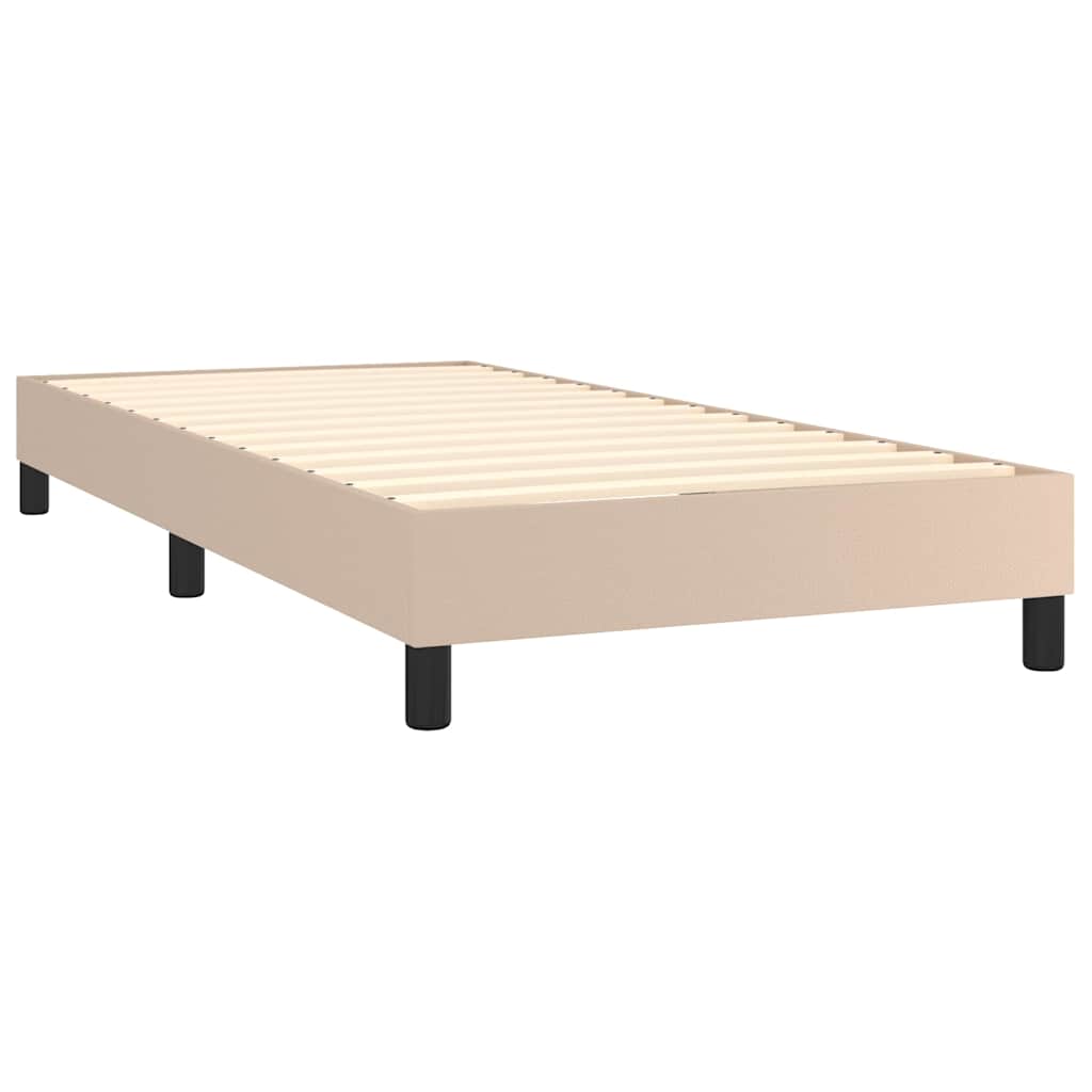 Krevet s oprugama i madrac cappuccino 80x200 cm od umjetne kože