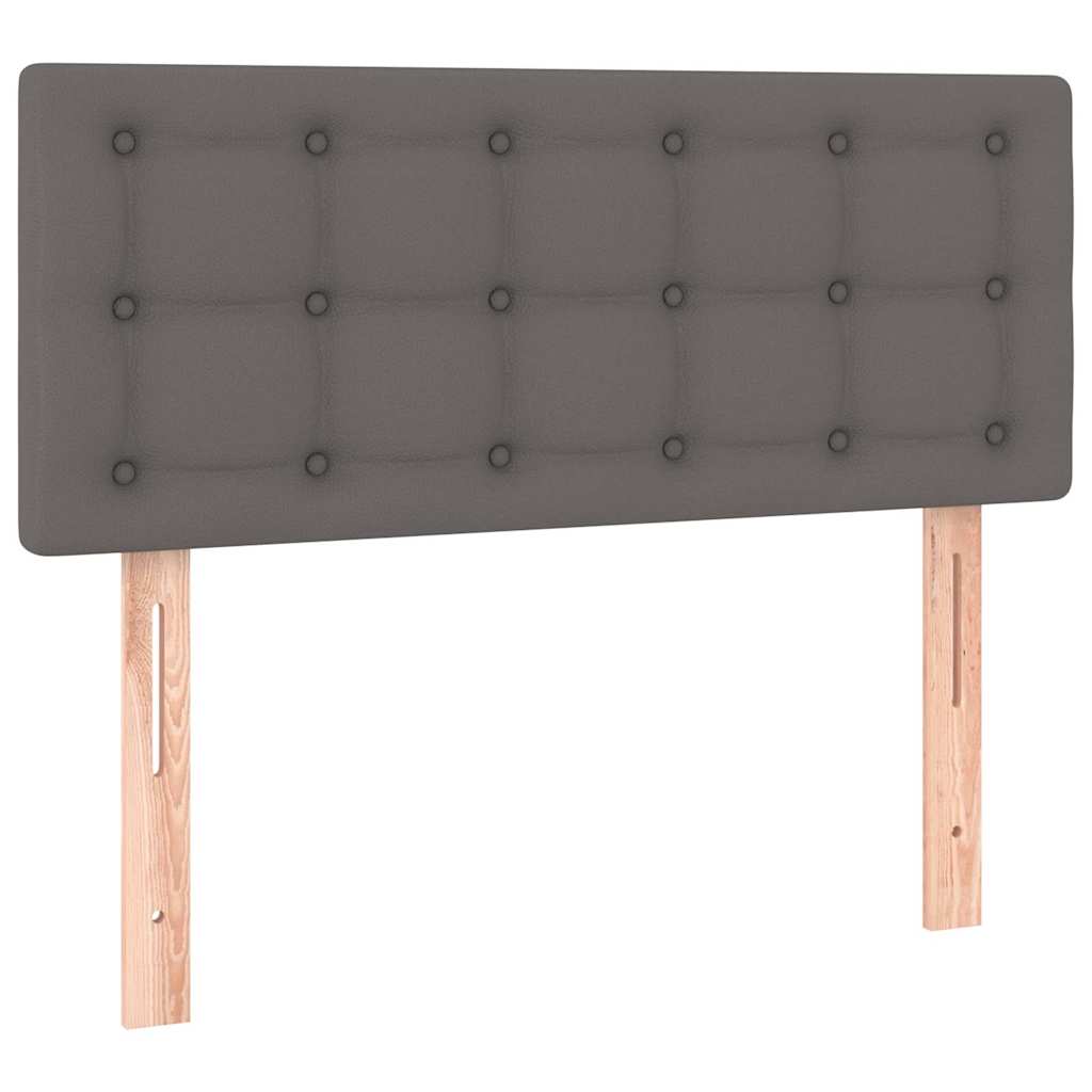 Krevet s oprugama i madracem sivi 100x200 cm od umjetne kože