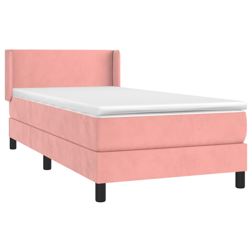 Box spring krevet s madracem ružičasti 80 x 200 cm baršunasti