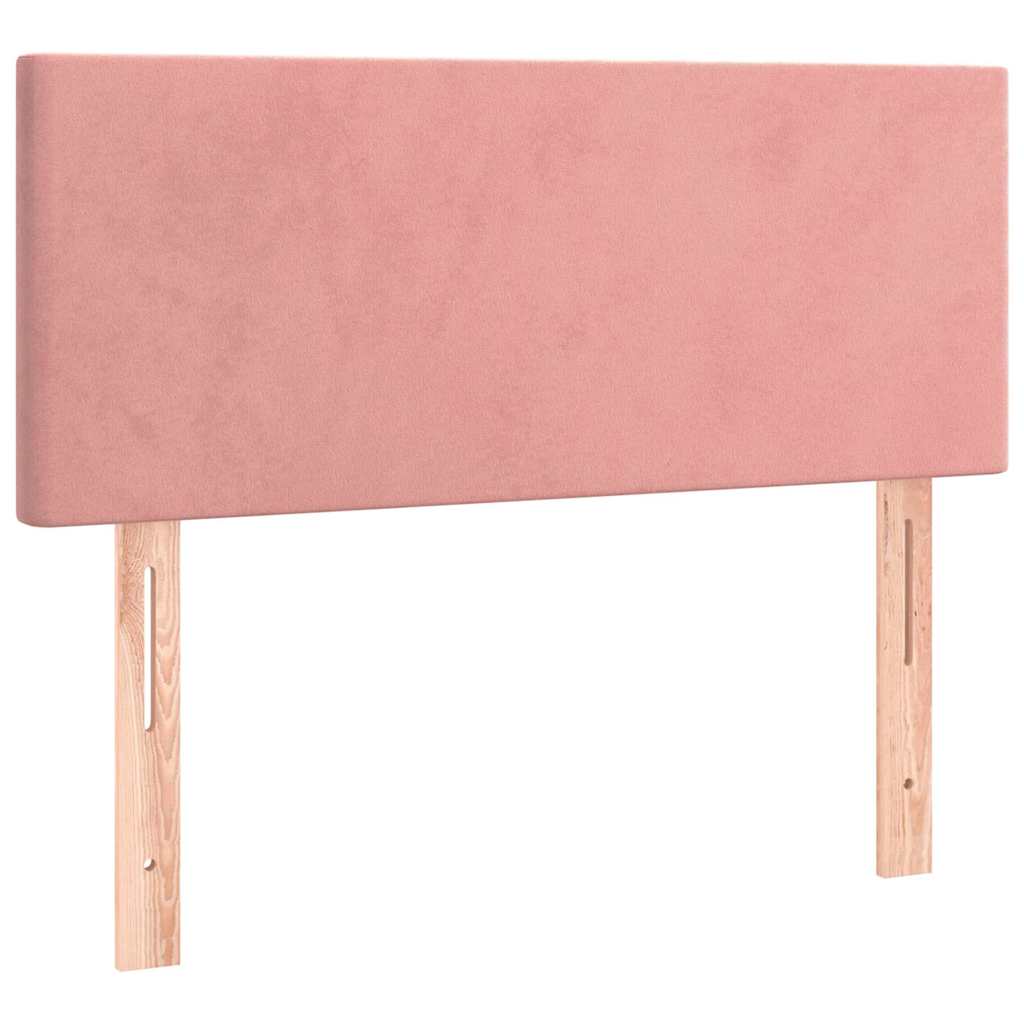 Box spring krevet s madracem ružičasti 90x190 cm baršunasti